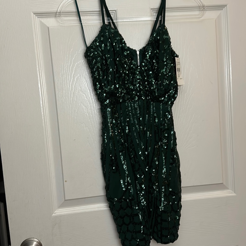 Brand new dark green sequin dress